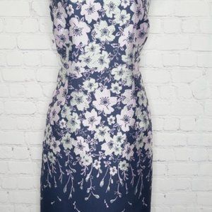 Talbot's Navy Sleeveless Dress with Floral pattern